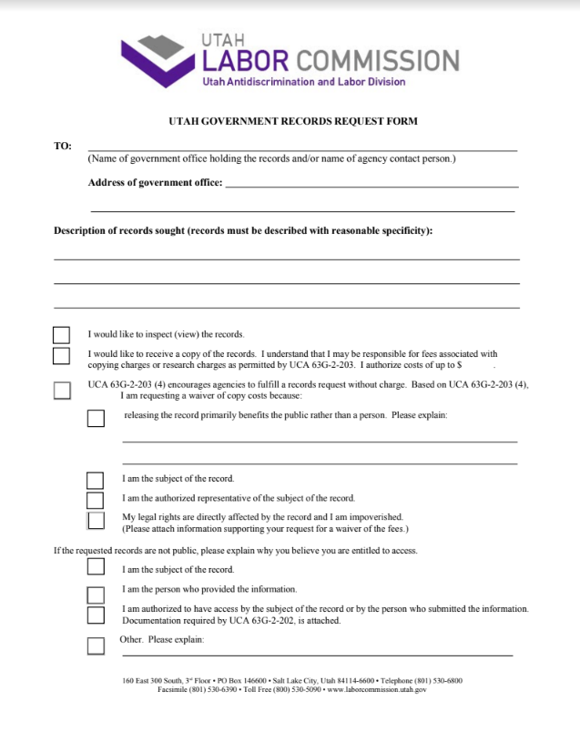 GRAMA Request Form