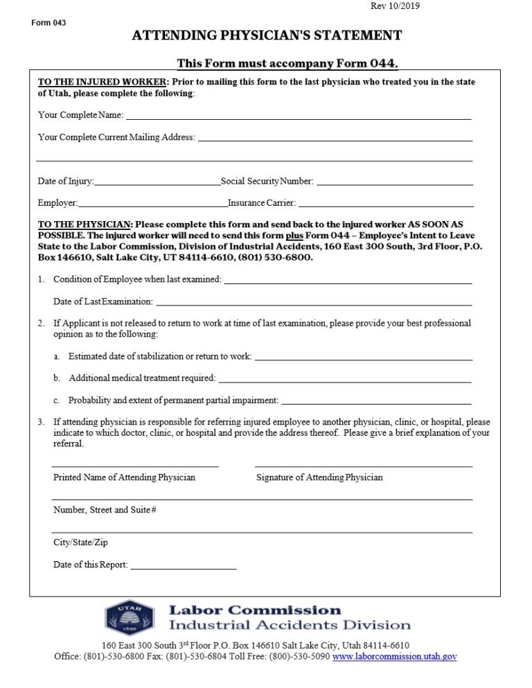 Form 043 Fillable PDF