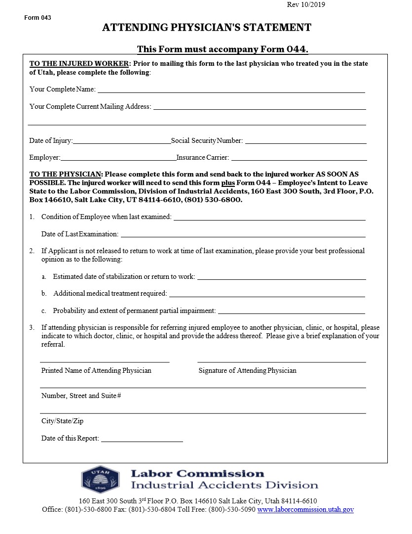 Form 043 Fillable PDF